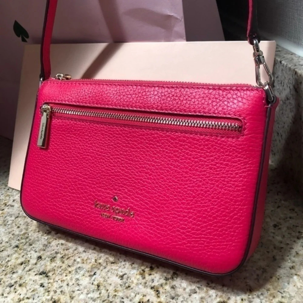 Kate Spade New York Pink Pebbled Leather Convertible Shoulder Bag NWT - Picture 4 of 10